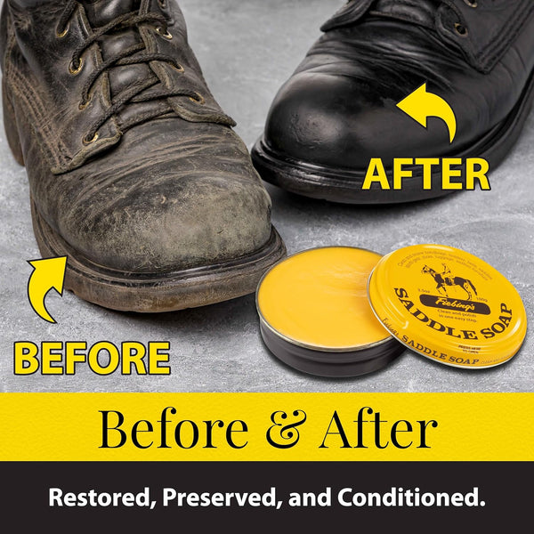 Fiebing's Yellow Saddle Soap For Leather Clean & Polish in One Easy Step 3.5oz
