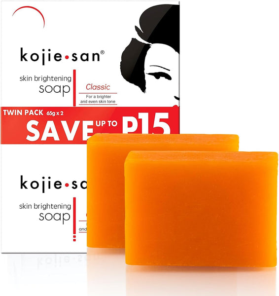 2x65g Kojie San Authenticator Tag Skin Lightening Kojic Acid Soap Skin Brightening