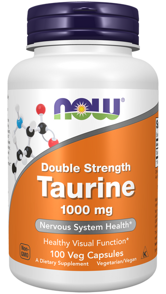 Now Foods Taurine, Double Strength 1000 mg 100/250 Veg Capsules