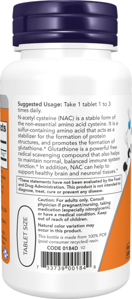 Now Foods N-acetyl cysteine (NAC) 1000 mg 60/120 Tablets