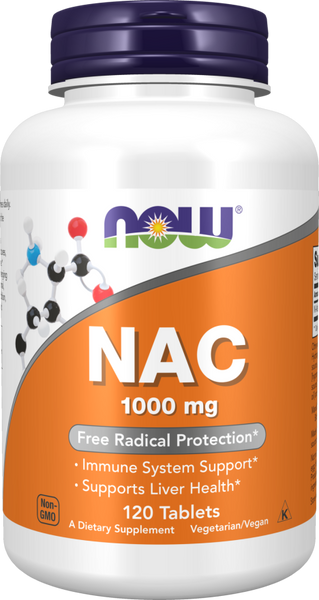Now Foods N-acetyl cysteine (NAC) 1000 mg 60/120 Tablets