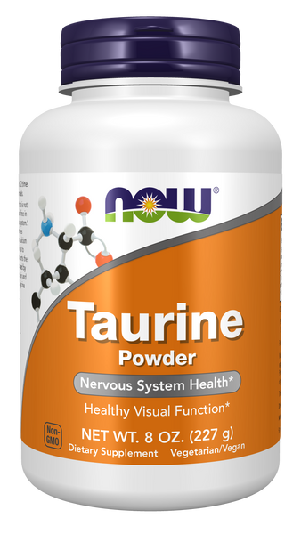 NOW Foods Taurine Powder 8 oz (Free-Form Amino Acid) - front