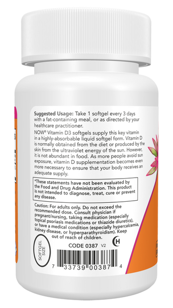 Now Foods Vitamin D3 10,000 IU 240 Softgels