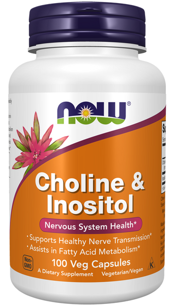 Now Foods Choline 250mg & Inositol 250mg 100 Veg Capsules
