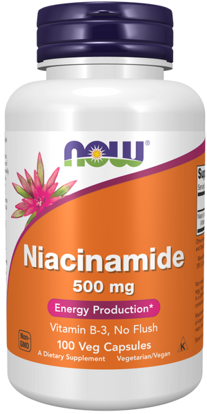 Now Foods Niacinamide (B-3) 500 mg 100 Veg Capsules