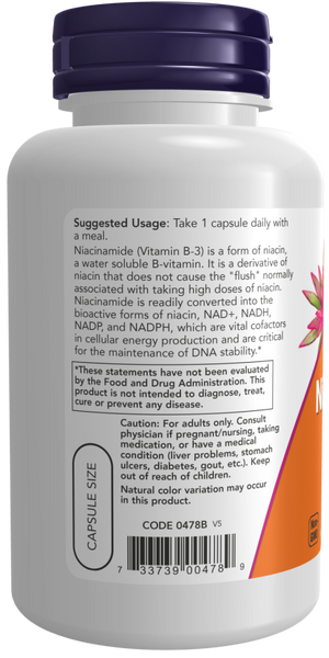Now Foods Niacinamide (B-3) 500 mg 100 Veg Capsules