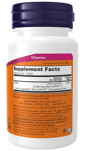 Now Foods Methyl Folate 1,000 mcg 90 Tablets