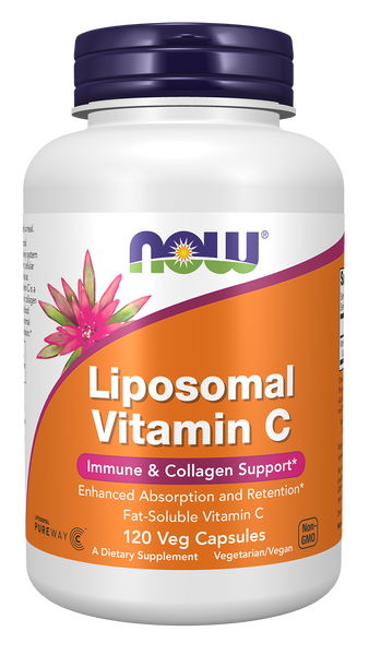 NOW Foods Liposomal Vitamin C 1000mg 120 Veg Capsules (PureWay-C) - front