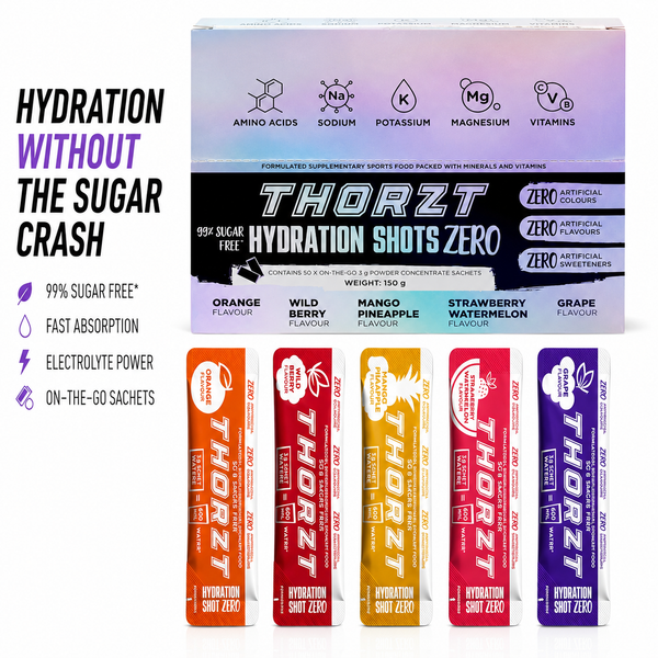 Thorzt 99% Sugar Free Hydration Shot ZERO Natural – Mixed Flavours | 50 Sachets