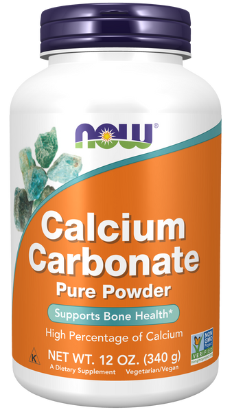 NOW Foods Calcium Carbonate Powder 12 oz (340g) - front