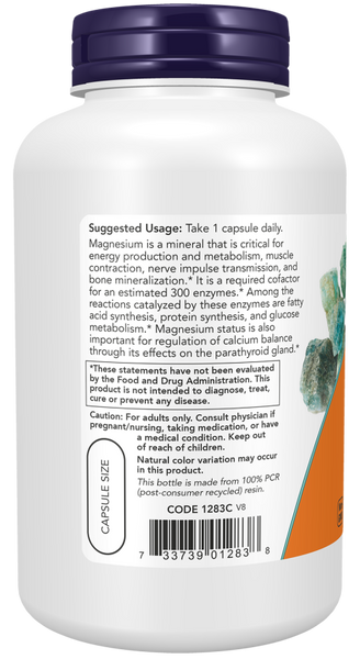 Now Foods Magnesium 400 mg 180 Veg Capsules