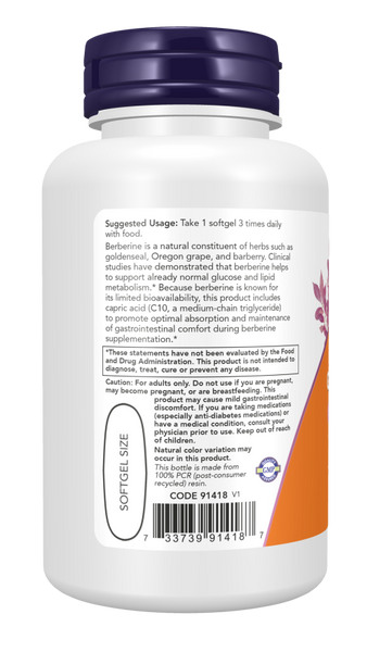 Now Foods Berberine Glucose Support 90 Softgels