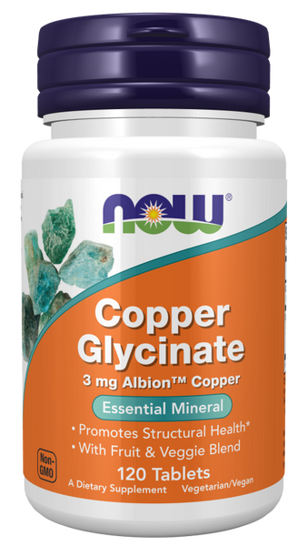 Now Foods Copper Glycinate 3mg120 Tablets