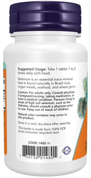 Now Foods Selenium 100 mcg 100 Tablets