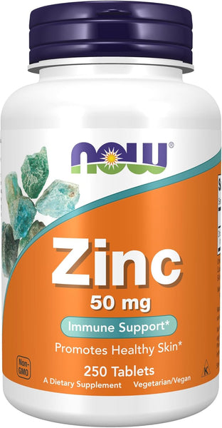 Now Foods Zinc Gluconate 50 mg 250 Tablets