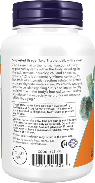 Now Foods Zinc Gluconate 50 mg 250 Tablets