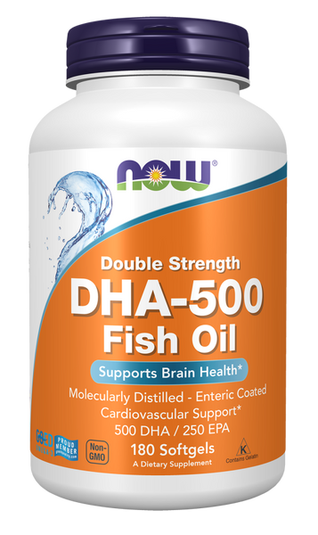 Now Foods DHA-500 Fish Oil, Double Strength 180 Softgels
