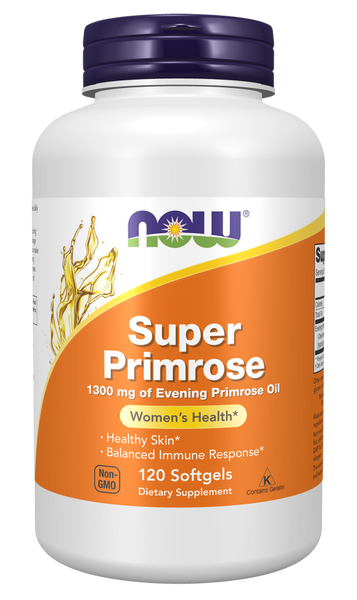 NOW Foods Super Primrose 1300mg 60/120 Softgels (Evening Primrose Oil, GLA)