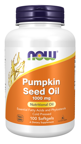 NOW Foods Pumpkin Seed Oil 1000mg 100 Softgels (Cucurbita pepo) - front