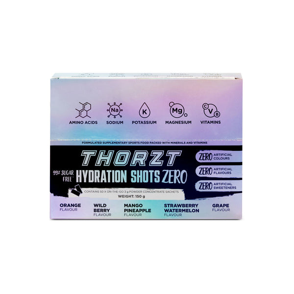 Thorzt Sugar Free Hydration Shot ZERO Natural – Mixed Flavours | 50 Sachets