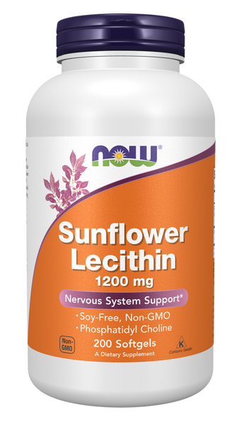 NOW Foods Sunflower Lecithin 1200mg 100 Softgels (Soy-Free, Phosphatidyl Choline)