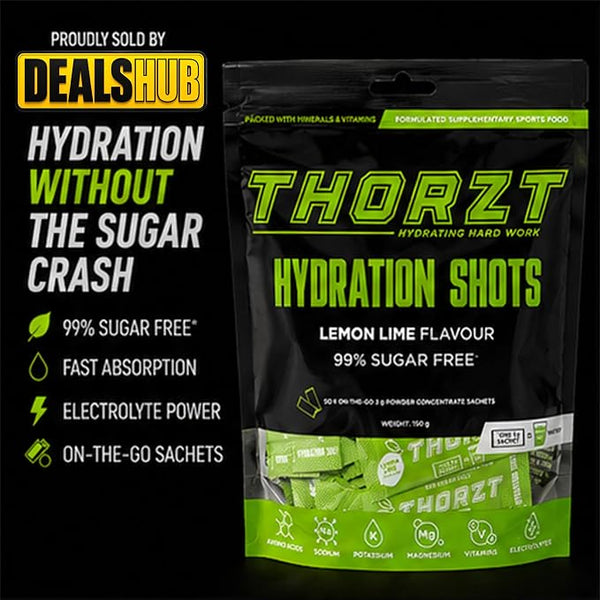 Thorzt Sugar Free Hydration Drink Solo Shots – Lemon Lime | 50 Sachets