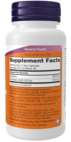 Now Foods Quercetin With Bromelain 240 Veg Capsules