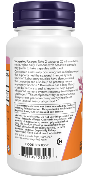Now Foods Quercetin With Bromelain 240 Veg Capsules