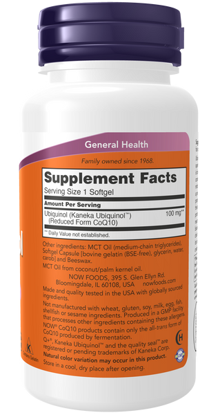 Now Foods Ubiquinol 100 mg 120 Softgels