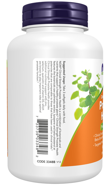 NOW Foods Saw Palmetto + Phytosterols Blend 90 Softgels (Men's Clinical Strength Formula) - label view 2