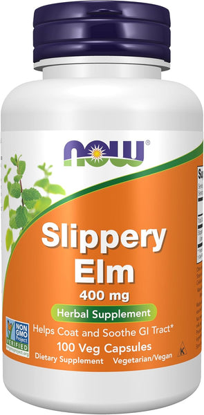 Now Foods Slippery Elm 400 mg 100 Veg Capsules