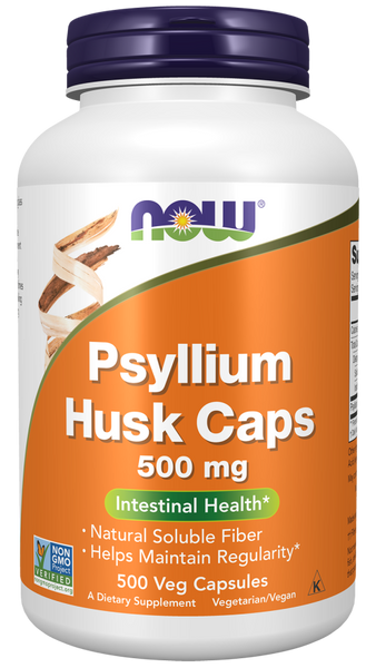 Now Foods Psyllium Husk Caps 500 mg 200/500 Veg Capsules