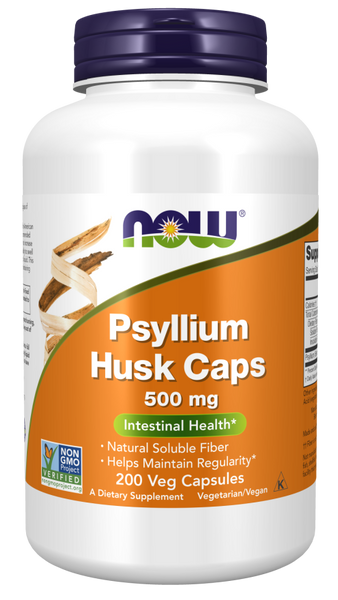 Now Foods Psyllium Husk Caps 500 mg 200/500 Veg Capsules