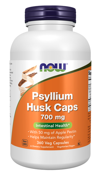 NOW Foods Psyllium Husk 700mg + Apple Pectin 180/360 Veg Capsules