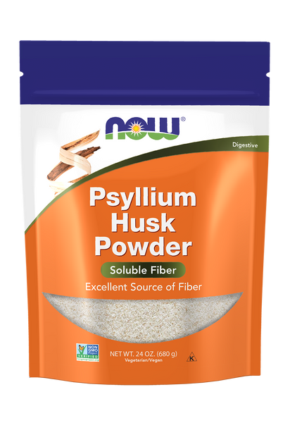 NOW Foods Psyllium Husk Powder 24 oz (Pure Soluble Fiber) - front