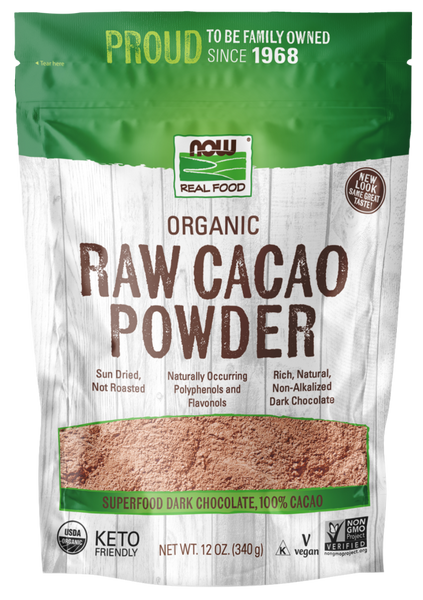 NOW Foods Cacao Powder, Raw & Organic 340g - 100% Organic