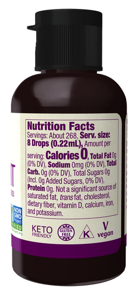 NOW Foods Organic Monk Fruit Liquid Sweetener 2 fl oz (Zero-Calorie) - label view 1
