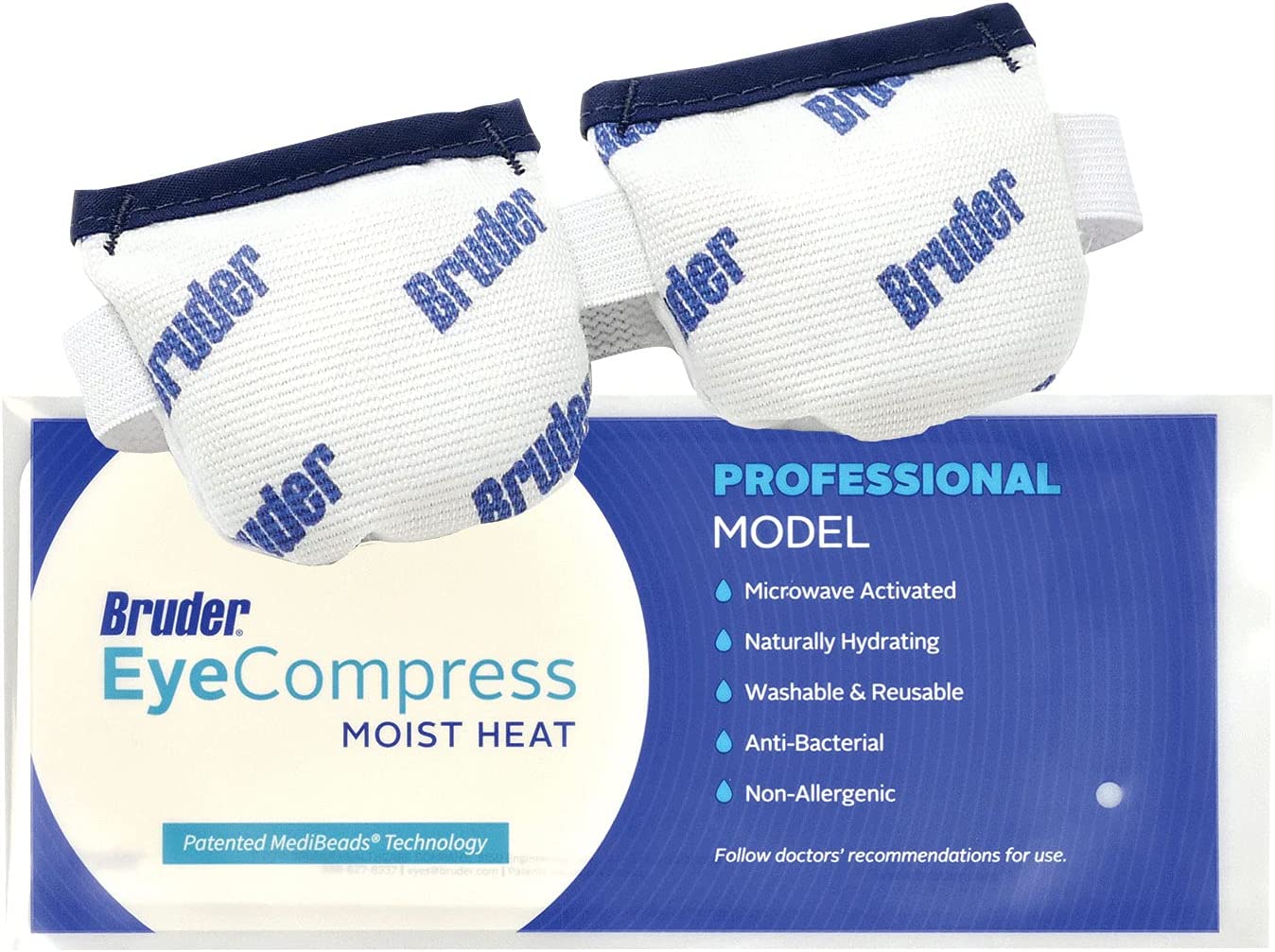 Bruder Moist Heat Eye Compress Masks | Microwave Activated | Fast Acting & Effective Relief for Dry Eye and Other Eye Irritation