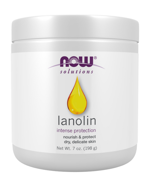 NOW Solutions Lanolin 198g - 100% Pure Intensive Moisturizing Balm for Dry, Rough & Chapped Skin