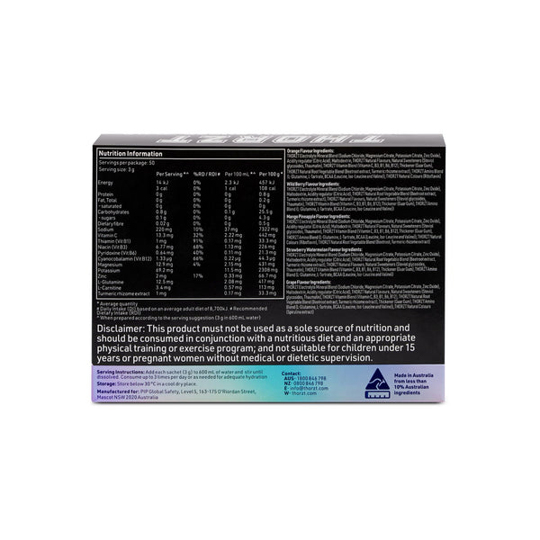 Thorzt Sugar Free Hydration Shot ZERO Natural – Mixed Flavours | 50 Sachets