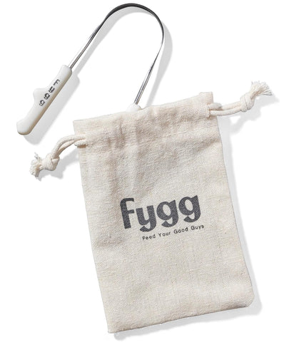 Fygg All-Ages Stainless Steel Tongue Scraper with Travel Pouch
