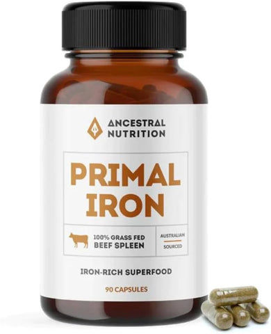 Ancestral Nutrition Primal Iron 100% Grass Fed Beef Spleen 90 Capsules