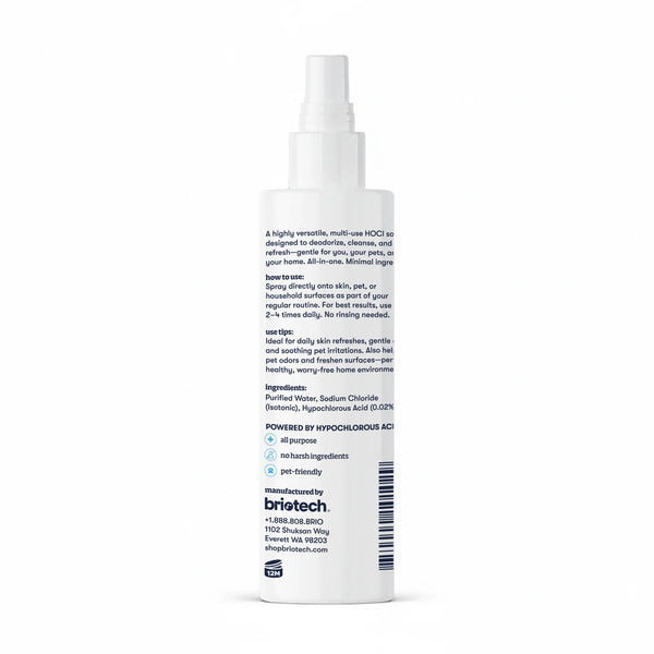 BRIOTECH Pure Hypochlorous Acid Spray Cleanser 120ml Alcohol & Fragrance Free