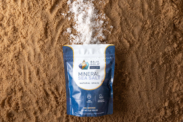 Baja Gold Signature Mineral Sea Salt - Natural Grain Crystals 454g, 300+ servings