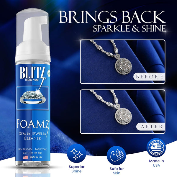 Blitz Foam Gem & Jewelry Cleaner Non Aerosol Non toxic 75ml