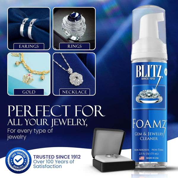 Blitz Foam Gem & Jewelry Cleaner Non Aerosol Non toxic 75ml