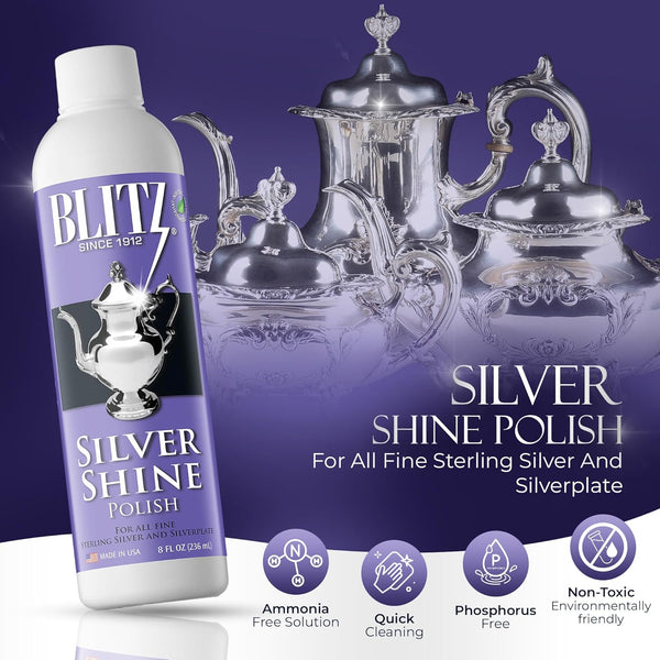 Blitz Silver Shine Polish Non-Toxic Environmentally Safe 236ml