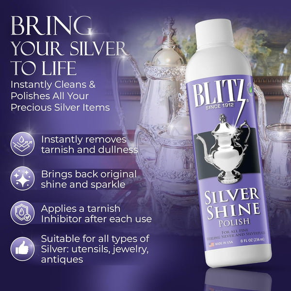 Blitz Silver Shine Polish Non-Toxic Environmentally Safe 236ml