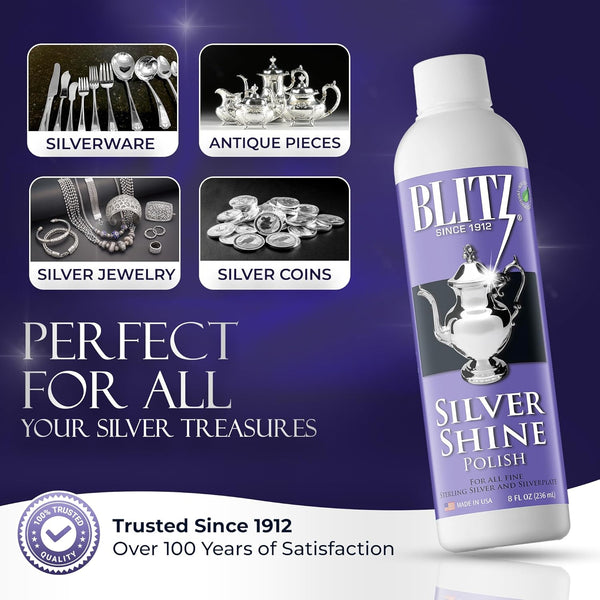 Blitz Silver Shine Polish Non-Toxic Environmentally Safe 236ml