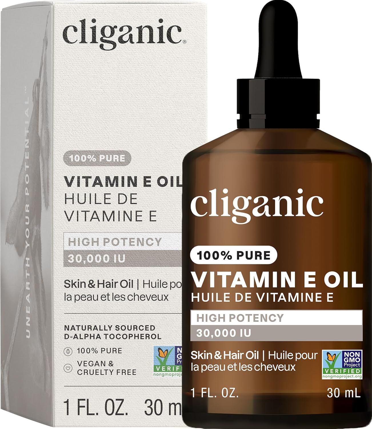 Cliganic 100% Pure Vitamin E Oil 1oz
